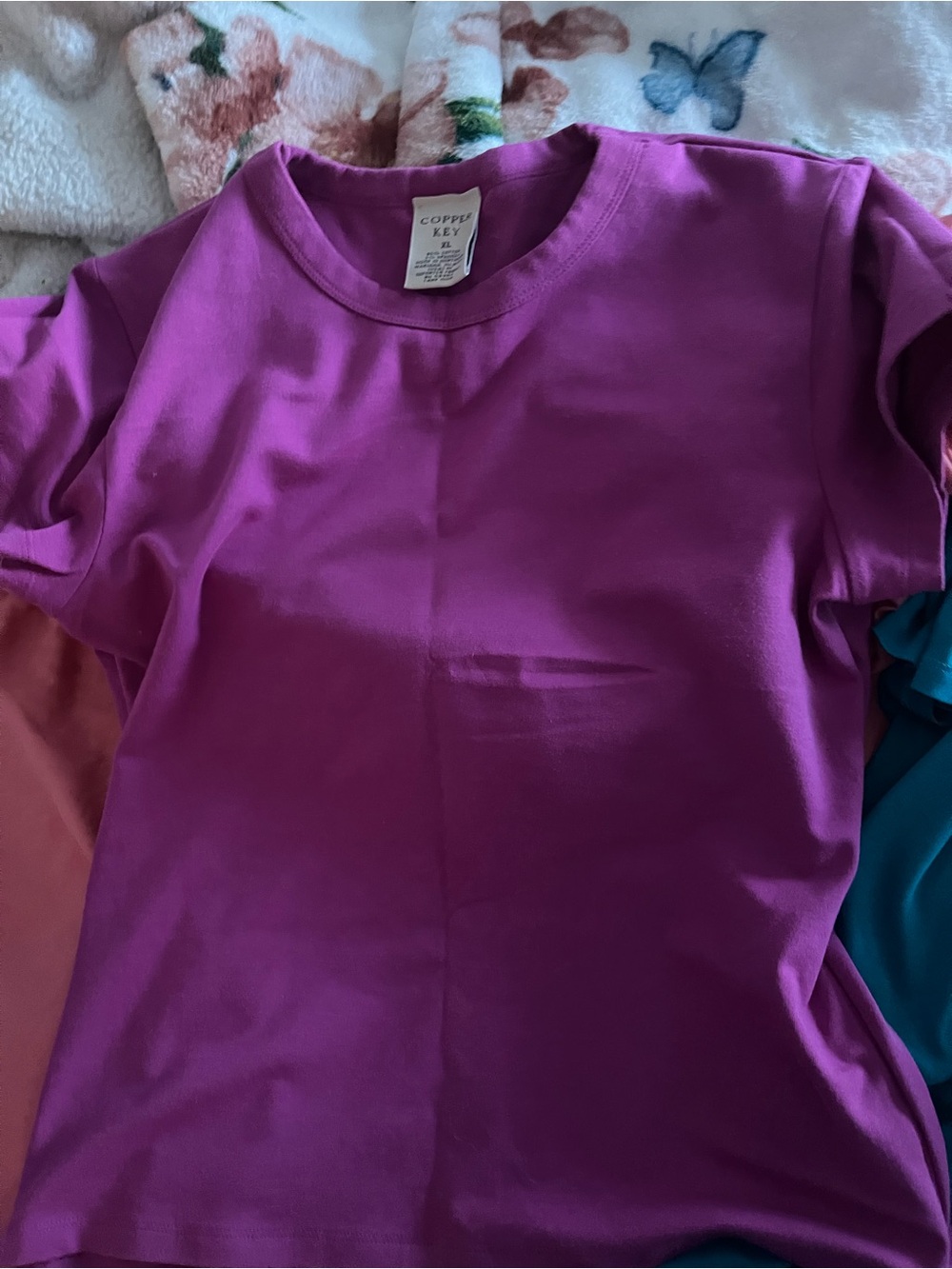 Copper Key Short Sleeve Crewneck Tee - Fuchsia Pink